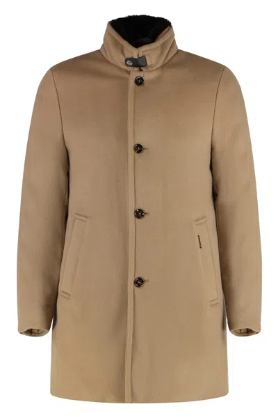 Moorer Bond Padded Wool-blend Coat In Brown