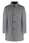 Moorer Bond Padded Wool-blend Coat In Gray