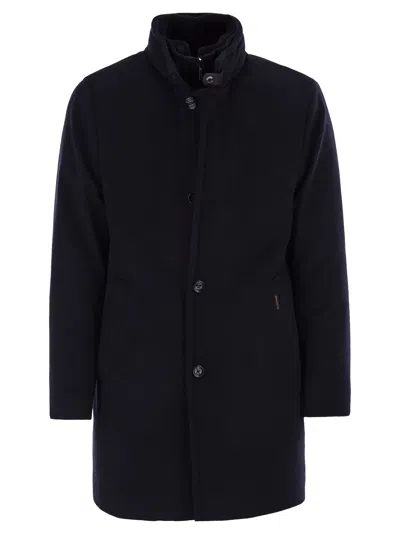 Moorer Bond Single Breasted Cashmere Coat In Black