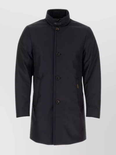 Moorer Sleeved Coat With Side Pockets In Black