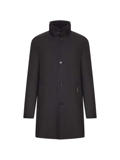 Moorer Bond-wi Button-fastening High-neck Coat In Blue