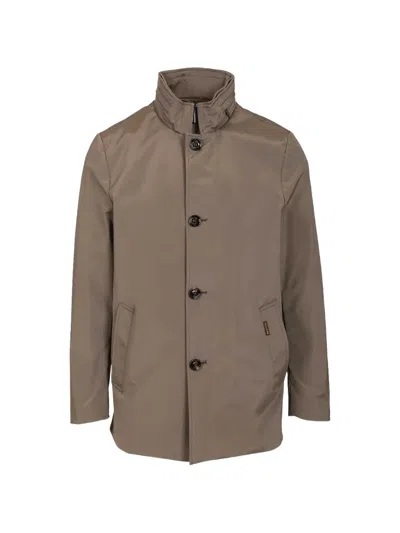 Moorer Borromini Buttoned Stand-collar Jacket In Brown