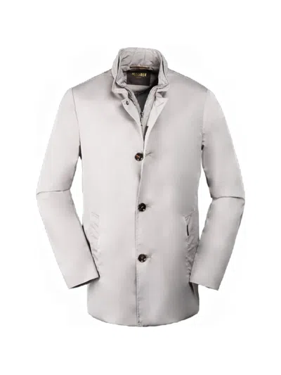 Moorer Borromini-wk Button-fastening Jacket In Gray
