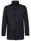 Moorer Pantcoat With Back Slit And Breasted Button In Blu
