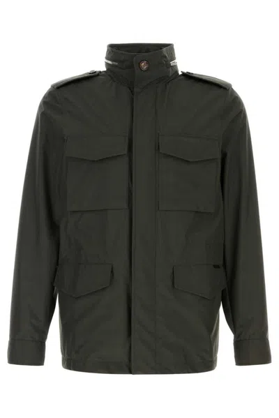 MOORER BOTTLE GREEN POLYESTER DENVER JACKET