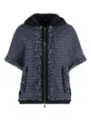 Moorer Ursula Boucle Knit Coat In Blue