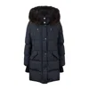 Moorer Boudin Quilted Down Parka With Fox Fur Collar In Blue