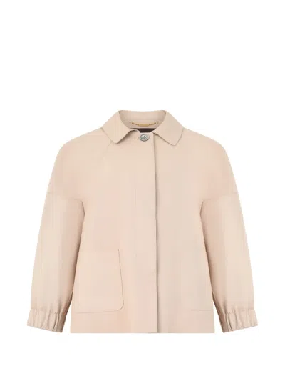 Moorer Box-pleat Cropped Jacket In Neutral