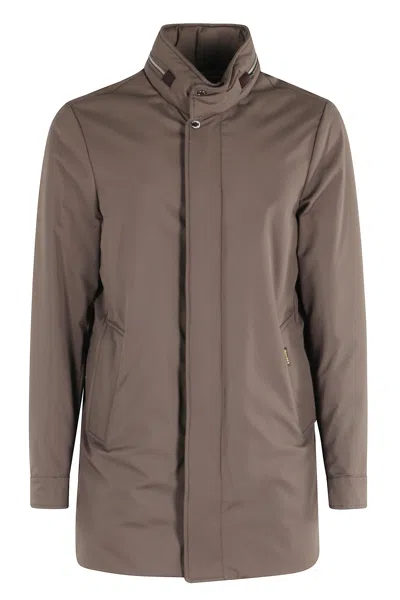 Moorer Arms Jacket In Mink With Concealed Hood In Brown