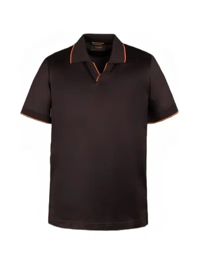 Moorer Bradley-jcl T-shirt In Brown