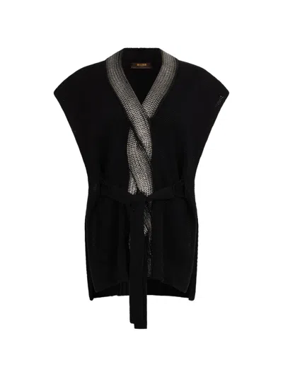 Moorer Braided-tie Vest In Black