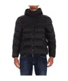 Moorer Breet-sh Hooded Zipped Down Jacket In Black