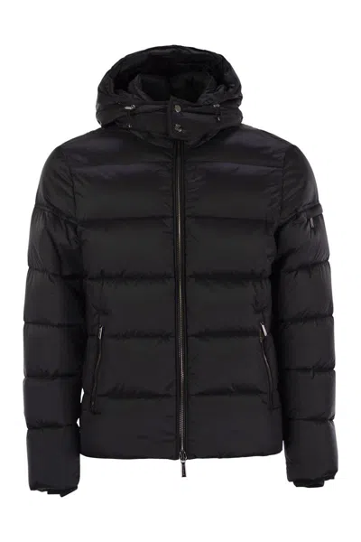 Moorer Brett - Hooded Down Jacket In Black