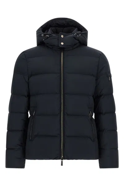 Moorer 'brett' - 'acqua' Line Bomber Jacket In Black