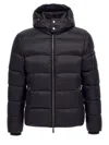Moorer Quilted Hooded Jacket Removable Hood In Blue