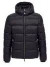 Moorer Quilted Hooded Jacket Removable Hood In Blue