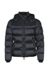 Moorer Hooded Padded Casual Coat Regular Fit In Black