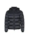 Moorer Brett Sh Glossy Hooded Quilted Puffer Jacket In Blue