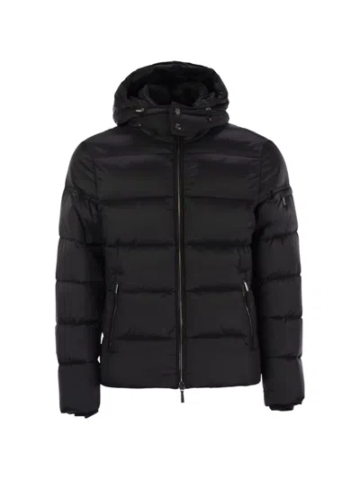 Moorer Brett Hooded Down Jacket In Blue