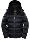 Moorer Brett-sh Hooded Zipped Down Jacket In Blue