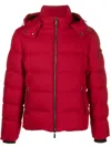 Moorer Detachable-hood Padded Jacket In Red