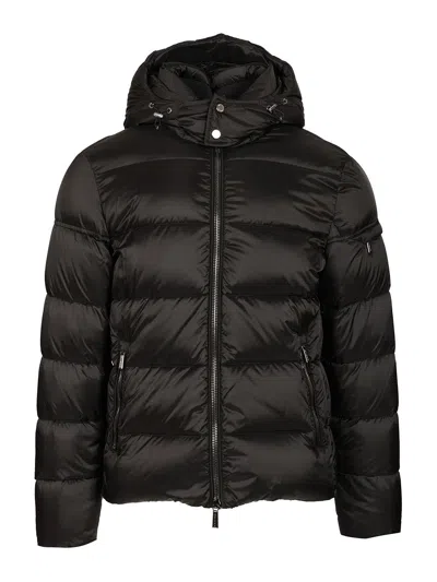 Moorer Brett-sh Piumino Cappuccio Trapuntato Nylon Coats Black