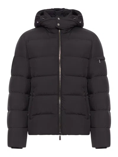 Moorer Detachable-hood Quilted Down Jacket In Black