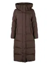 Moorer Breuil Long Hooded Down Jacket In Brown
