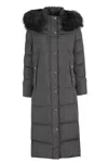 Moorer Breuil Fur Stp Down Jacket In Gray