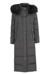 Moorer Breuil Fur Stp Down Jacket In Grey