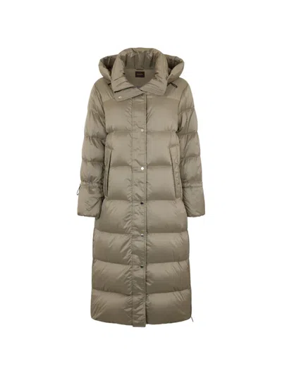 Moorer Breuil Hooded Padded Coat In Brown