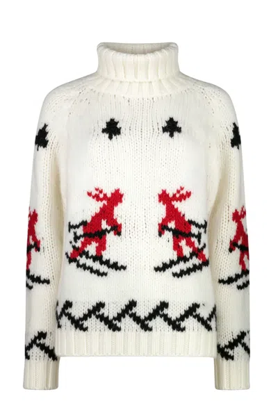 Moorer Bridaamw Turtleneck Sweater Bianco In Neutral