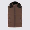 Moorer Hooded Quilted Down Jackets With Side Zip Pockets In Brown