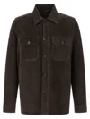 Moorer Brown Solid Shirt Collar Jacket In Brown