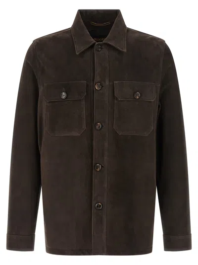 MOORER MOORER BROWN LAMB LEATHER LEATHER MEN'S JACKET