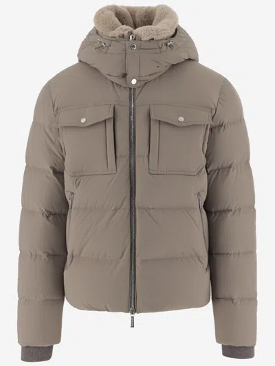 MOORER BROWN QUILTED JACKET