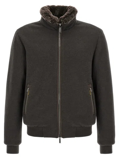 Moorer Cashmere Down Padded Coat In Gray