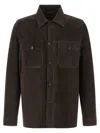Moorer Brown Solid Shirt Collar Jacket In Brown