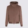 Moorer Hooded Down Jacket With Ribbed Cuffs And Hem In Multi