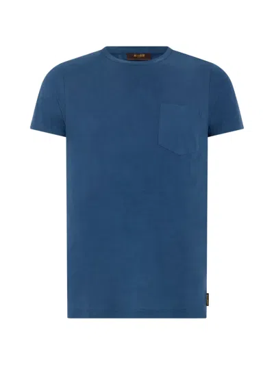 Moorer Bruzio-jch Chest-pocket T-shirt In Blue