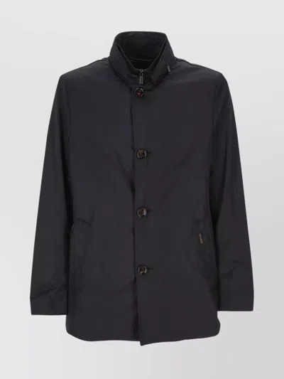 Moorer Button And Zip Jacket In Blue