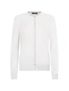 Moorer Button Cardigan In White