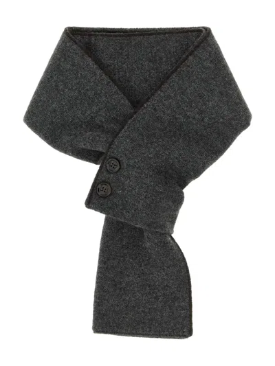 MOORER BUTTON-DETAILED WOOL SCARF