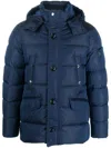 Moorer Button-down Padded Jacket In Blue