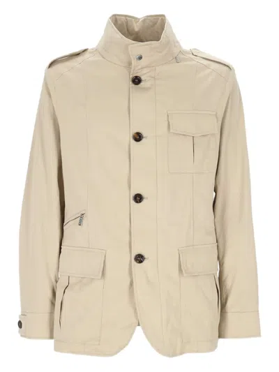 Moorer Button-fastening Flap-pocket Jacket In Neutral