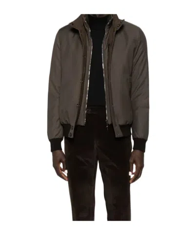 Moorer Button-fastening Ribbed-hem Jacket In Black