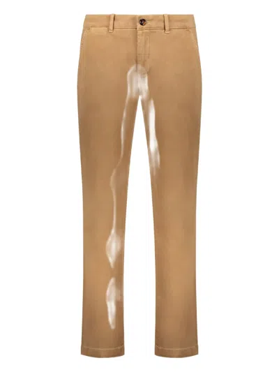 Moorer Button-fastening Trousers In Brown