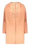 Moorer Button-front Cotton Jacket In Orange