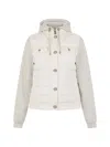 Moorer Button-front Hooded Puffer Jacket In White