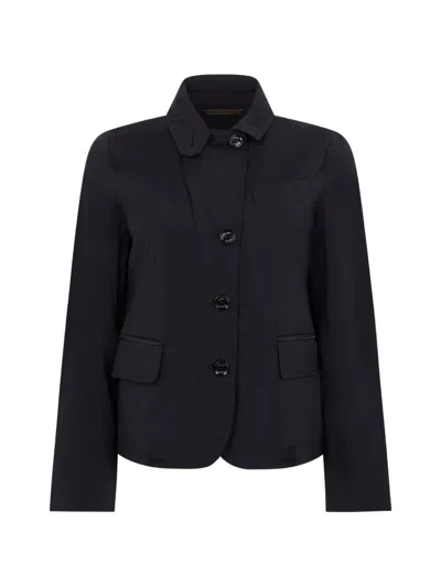 Moorer Button Front Jacket In Black